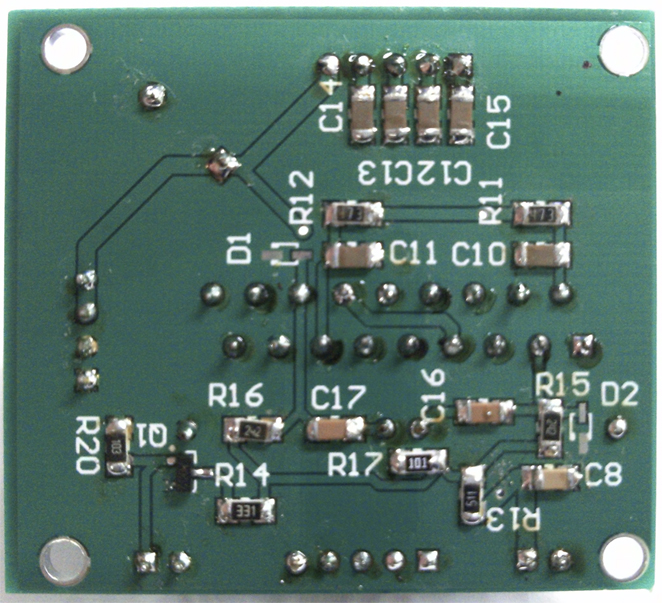 View of the bottom of the stepper motor driver board.