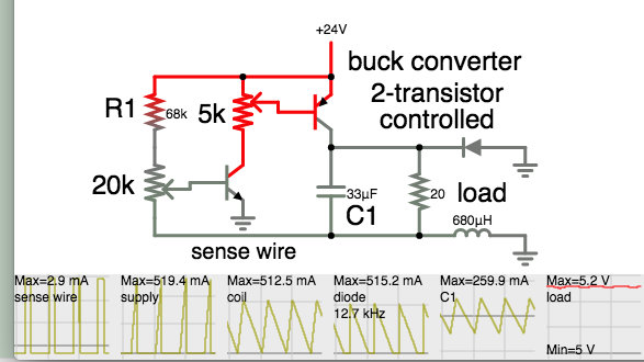buck converter 2-transistor 24v supply output 5VDC 250mA.png