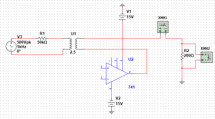 implement the circuit of LV 25-P voltage transducer