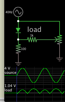 full-wave rectification using one diode with resistors.png
