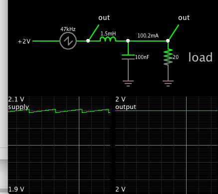 inductor and capacitor 2nd order filter reduce 47kHz noise.png