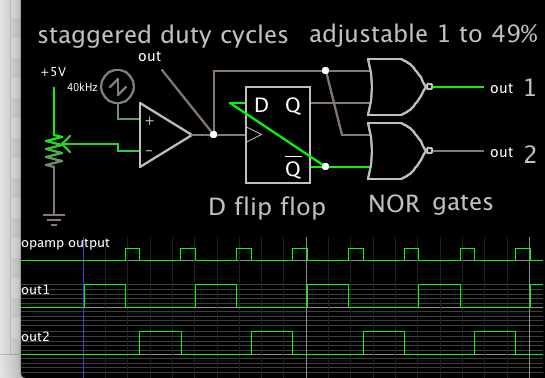 interleaved pulses adj duty cycle 1-49 pct (D flip-flop 2 NOR gates).png