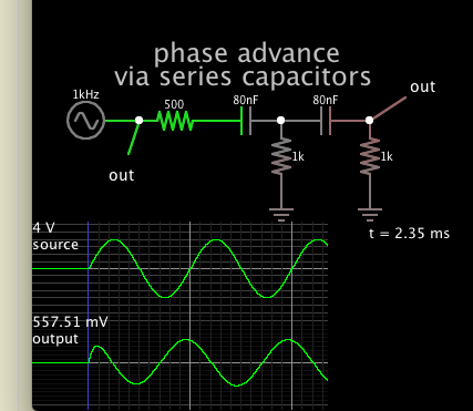 phase advance of 1kHz sinewave via 2 series capacitors.png