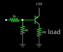 PNP biased on by default 5V supply 100 ohm load to ground.png