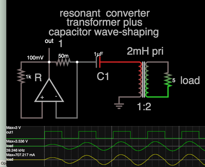 resonant xfmr plus capa wave-shaping sine to load.png