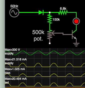 test setup 330 peak AC thru transistor adjust bias to test led.png
