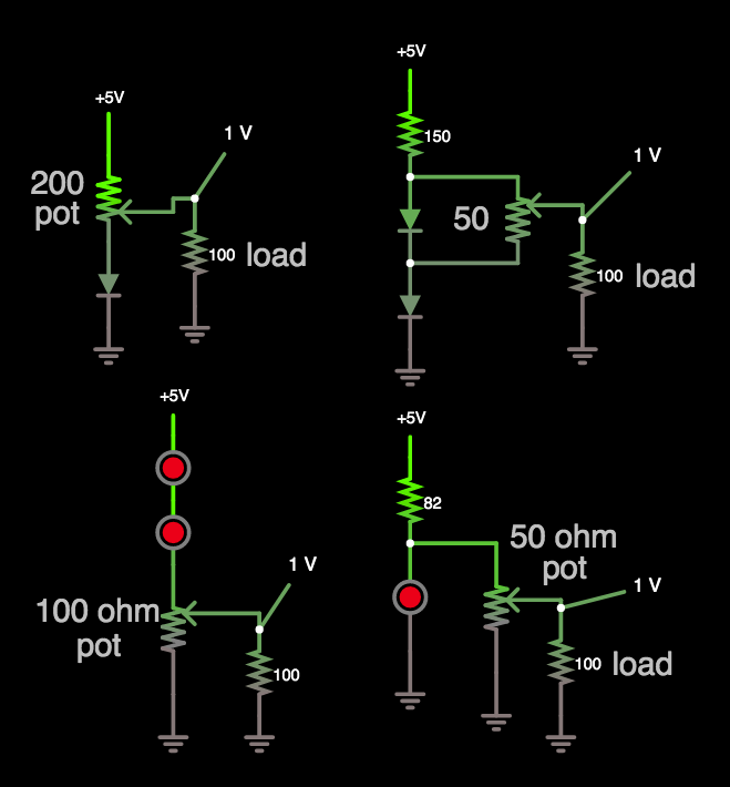 various methods (diodes or led's)  derive 1v reference from 5v supply.png