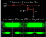 low-pass LC 2nd order filter cap has var resis sweep 500k-50M.png