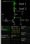 quasi buck conv clk-driv 64VDC NPN LC filter to 2 loads ea 20V.png