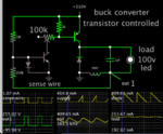 2-transistor buck converter 162kHz 310v to 100v led 20W.png