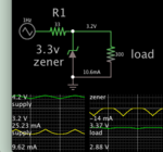 3_3v zener diode regul 4V supply to 3_2V 300 ohm load.png