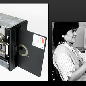The floppy disc
The diskette, or floppy disk (named so because they were flexible),
 was invented by IBM and in common use from the mid-1970s to the l