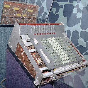 AnitaPrototype1
The prototype ANITA electronic calculator of 1958, with some of the covers removed to reveal components inside, 
on display in the en: