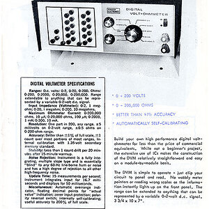 Digital Volt Ohmmeter
Southwest Technical Products Corporation catalog circa 1969. Founded by Daniel Meyer in 1964, 
SWTPC sold kits of parts for elec