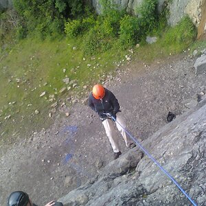 Coaching my misses on her first abseil