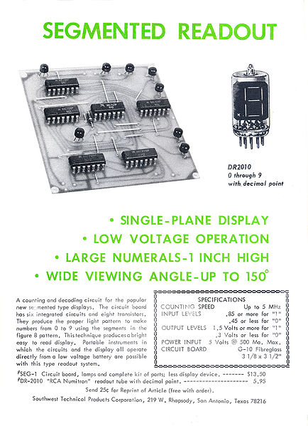 swtpc catalog 1969 pg10

Southwest Technical Products Corporation catalog circa 1969. Founded by Daniel Meyer in 1964,
 SWTPC sold kits of parts for e